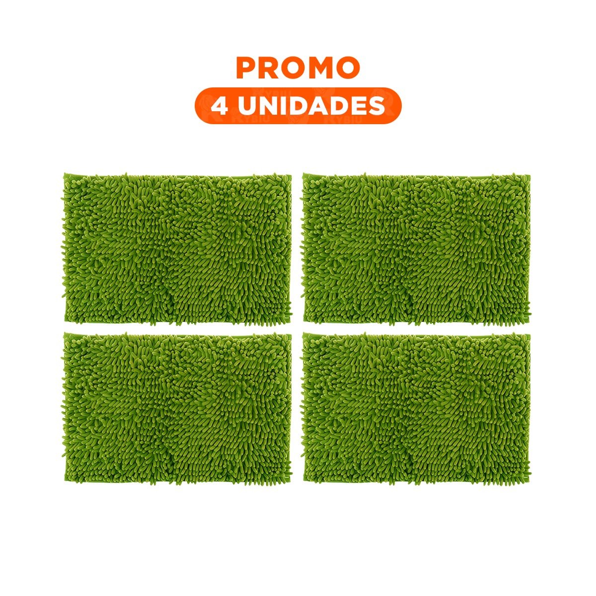 PACK4 TEXTURA RECTANGULAR DE MICROFIBRA VERDE LIMON 40 X 60 CM Y+REGALO STICKER - 1
