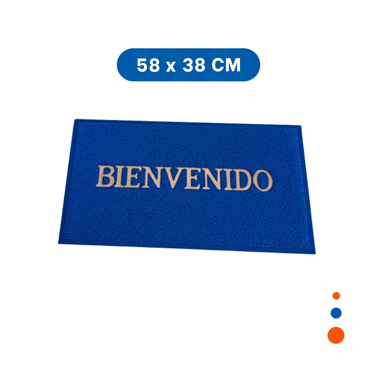 PISO RECTANGULAR BIENVENIDO NEGRO DURADERO Y DECORATIVO PARA RECIBIDORES Y+LIGAS REGALO - 4