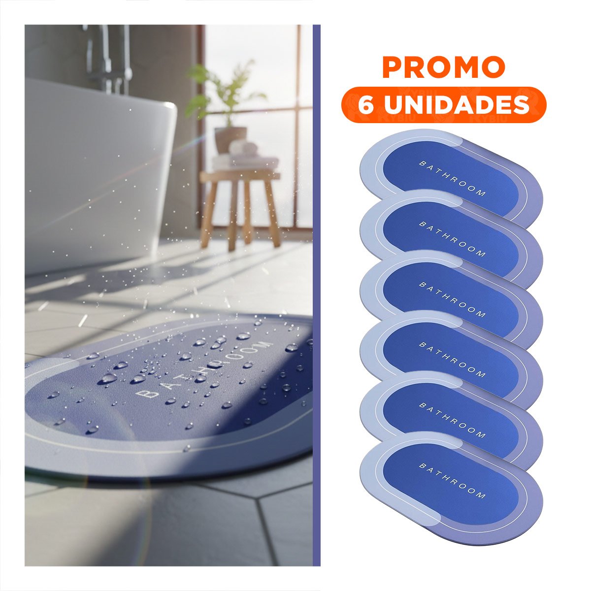 PACK6 SUPERFICIE DECORATIVA OVALADA PARA ESPACIOS DE CASA Y HOGAR AZUL - 1