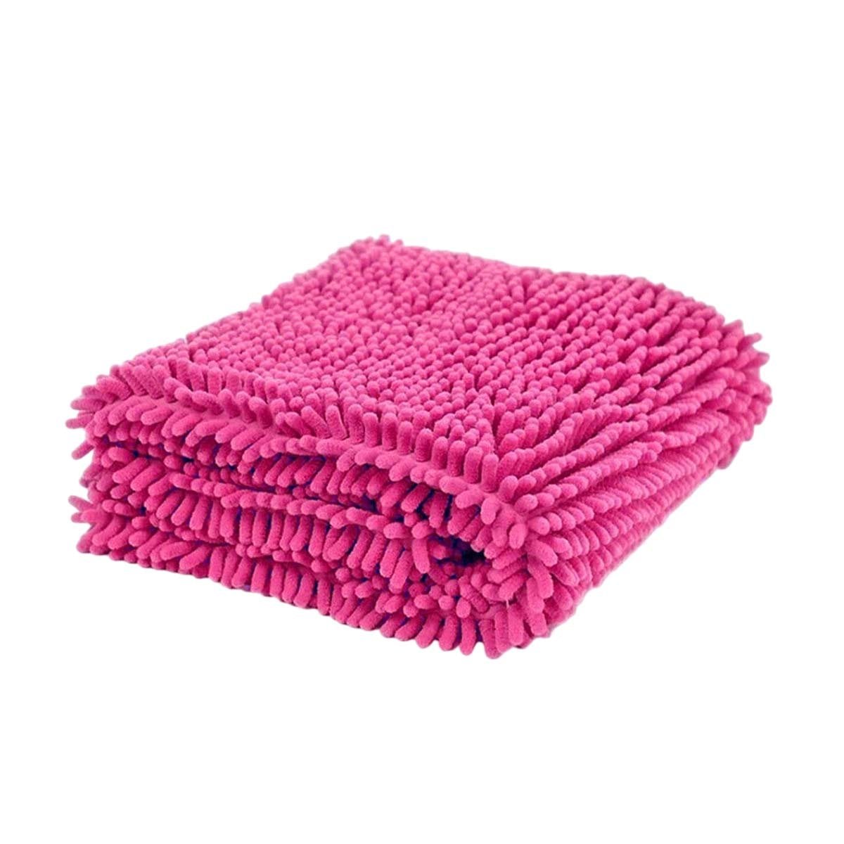 PISO OVALADO DE MICROFIBRA 40X60CM FUCSIA SUAVE PARA USO DIARIO Y+PAPEL REGALO - 1
