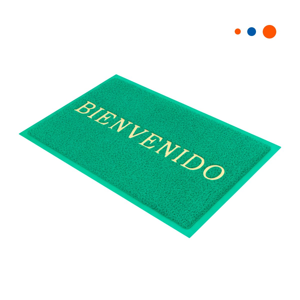 PACK4 FELPUDO RECTANGULAR BIENVENIDO VERDE PARA SALA Y AREA DE ESPERA Y+PAPEL REGALO - 3