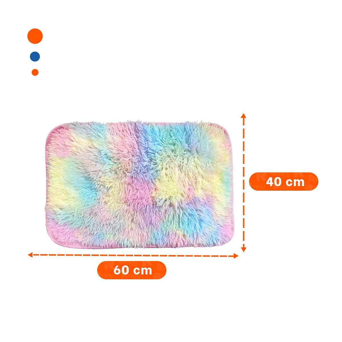 TAPETE CON DIMENSIONES 40X60CM RECTANGULAR DE PELUCHE MULTICOLOR YREGALO STICKER - 4