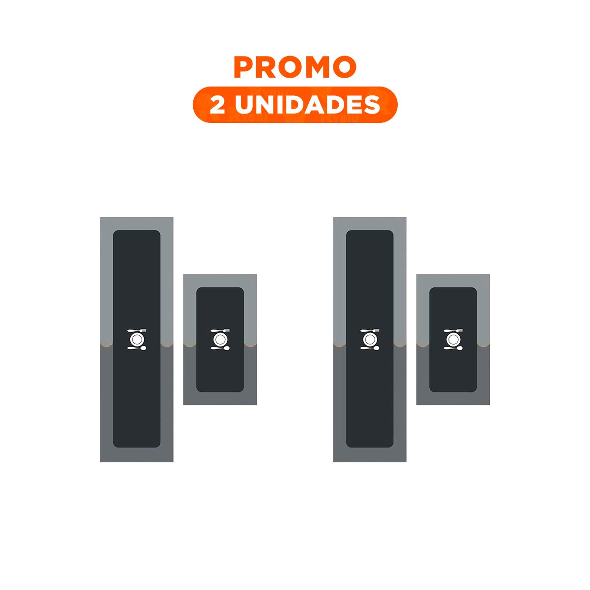 PACK2 TAPETE DE PISO CON FUNCION ANTIDESLIZANTE PARA COCINA PLOMO - 1
