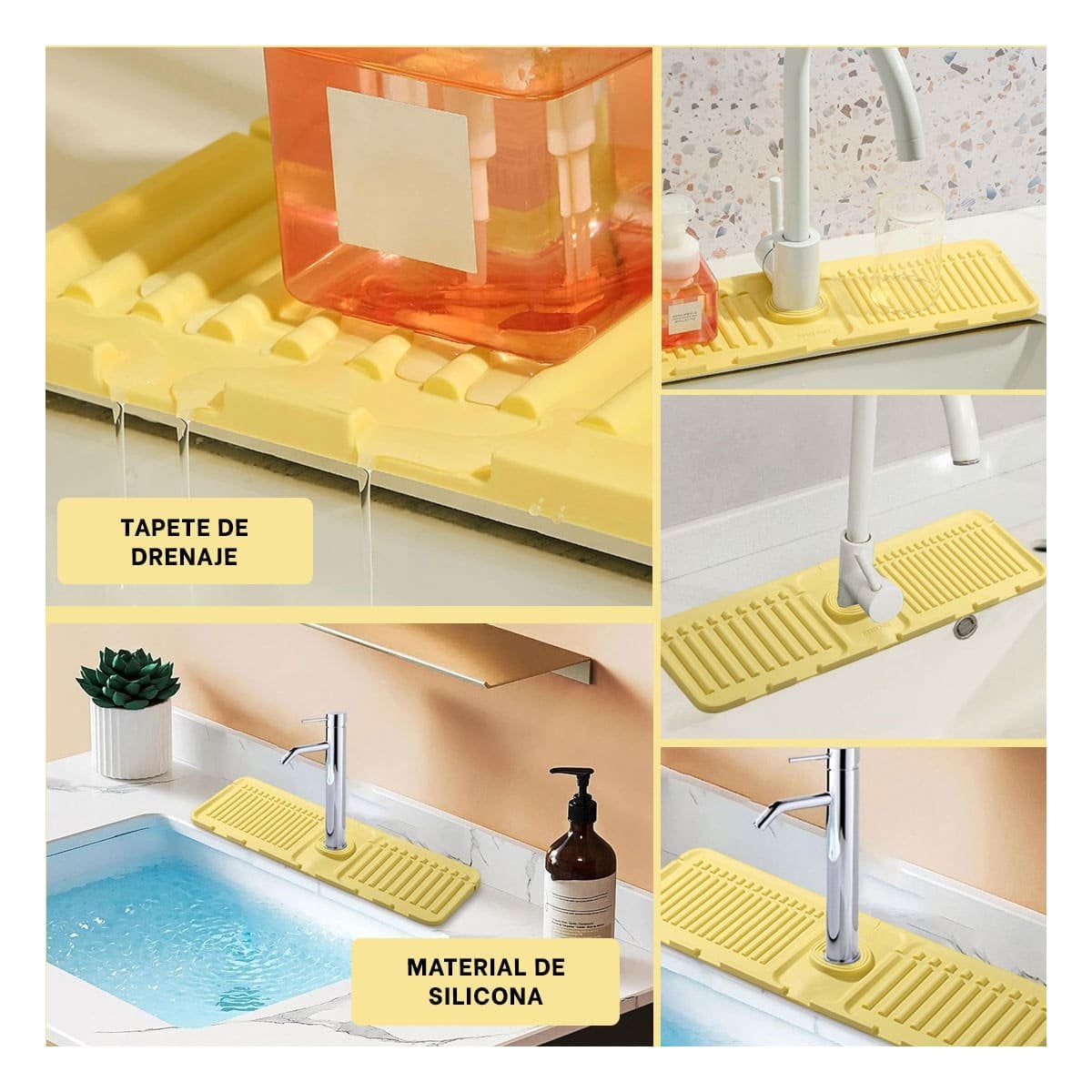 PROTECTOR DE DRENAJE PARA LAVADERO DE SILICONA CON RAYAS PARA CASA Y+POST IT - 1
