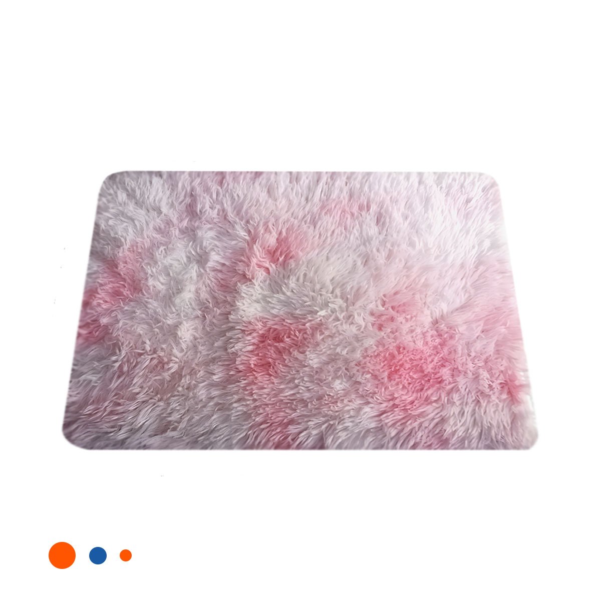 TAPETE RECTANGULAR ROSADO Y BLANCO CON TEXTURA PELUCHE 40X60CM YLIGAS REGALO - 3