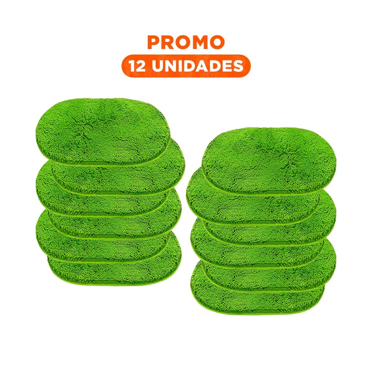 PACK12 TAPETE OVALADO DECORATIVO MICROFIBRA 40X60CM VERDE LIMON Y+REGALO STICKER - 1