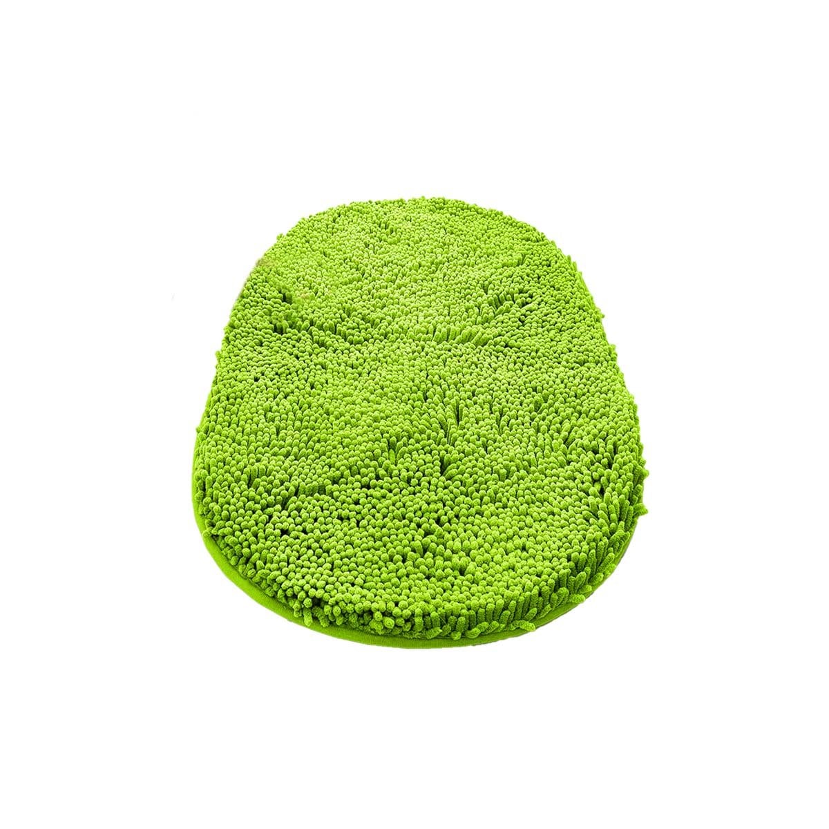 PACK12 TAPETE OVALADO DECORATIVO MICROFIBRA 40X60CM VERDE LIMON Y+REGALO STICKER - 2