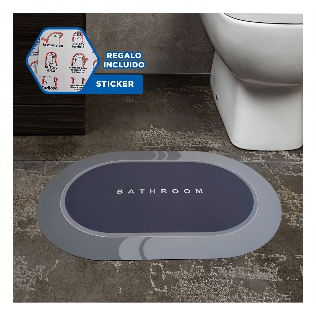 ALFOMBRILLA OVALADA PARA HOGAR Y CASA CON SUPERFICIE ESTABLE Y FACIL PLOMO YREGALO STICKER - 1