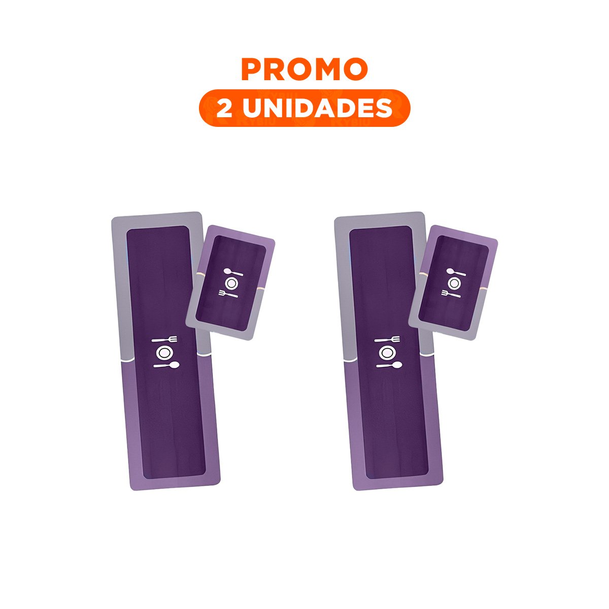 PACK2 TAPETE DE PISO CON FUNCION ANTIDESLIZANTE PARA COCINA MORADO - 1