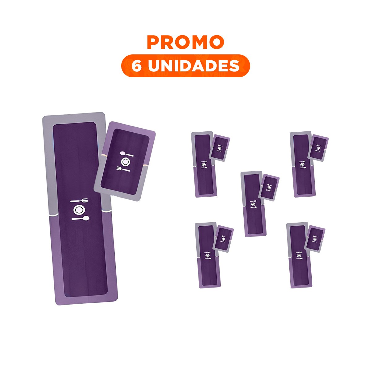 PACK6 ELEMENTO ANTIDESLIZANTE DE PISO PARA COCINA Y USO DIARIO MORADO - 1