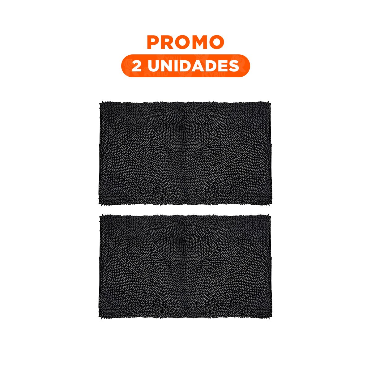 PACK2 TAPETE RECTANGULAR ANTIDESLIZANTE DE MICROFIBRA 40X60CM NEGRO - 1