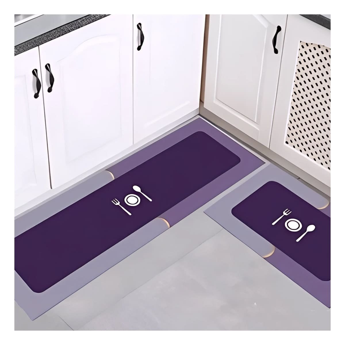 MAT DE PISO ANTIDESLIZANTE PARA COCINA Y USO DIARIO EN CASA MORADO Y+REGALO STICKER - 2