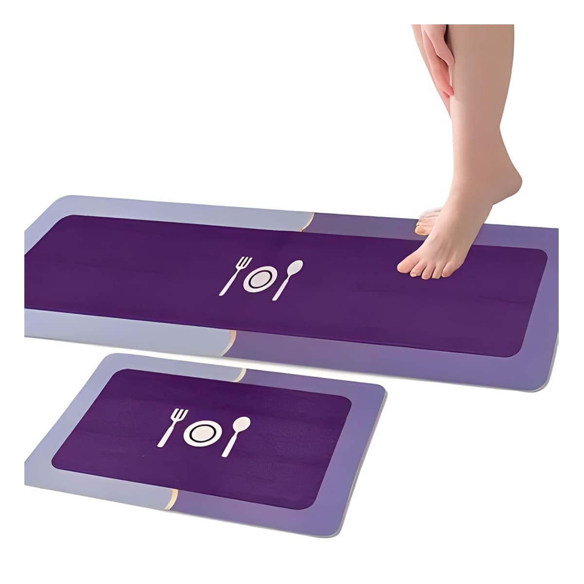 MAT DE PISO ANTIDESLIZANTE PARA COCINA Y USO DIARIO EN CASA MORADO Y+REGALO STICKER - 3