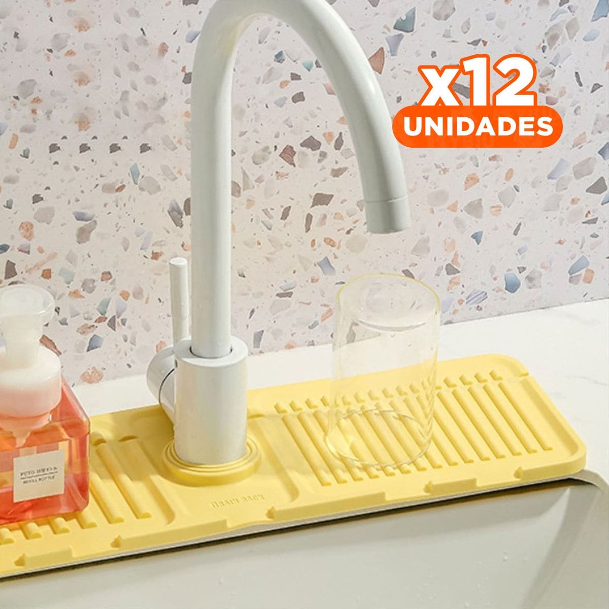 PACK12 BASE FLEXIBLE DE DRENAJE PARA LAVADERO DE SILICONA CON RAYAS USO DIARIO - 1