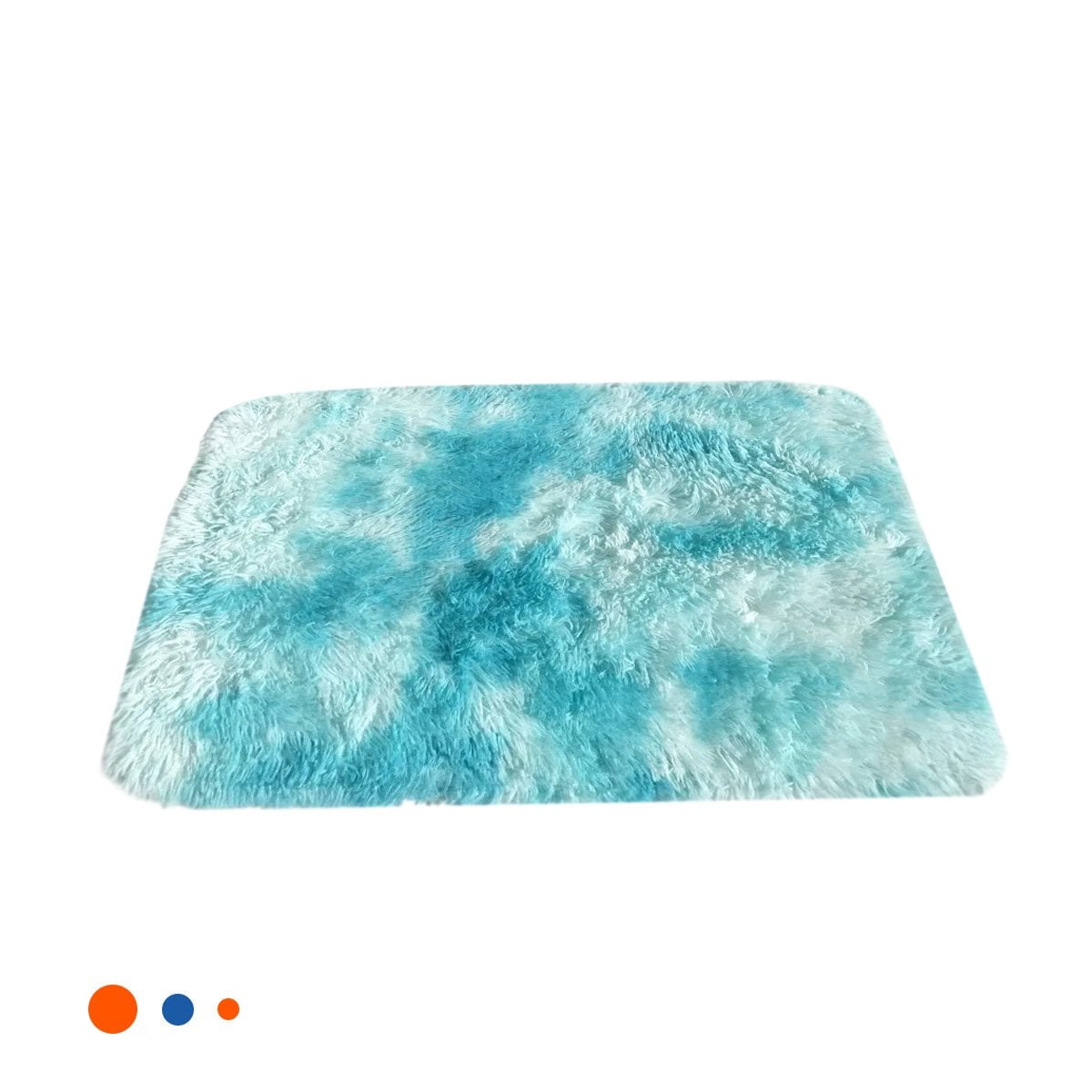 TAPETE RECTANGULAR CELESTE Y BLANCO CON TEXTURA PELUCHE 40X60CM YLIGAS REGALO - 3