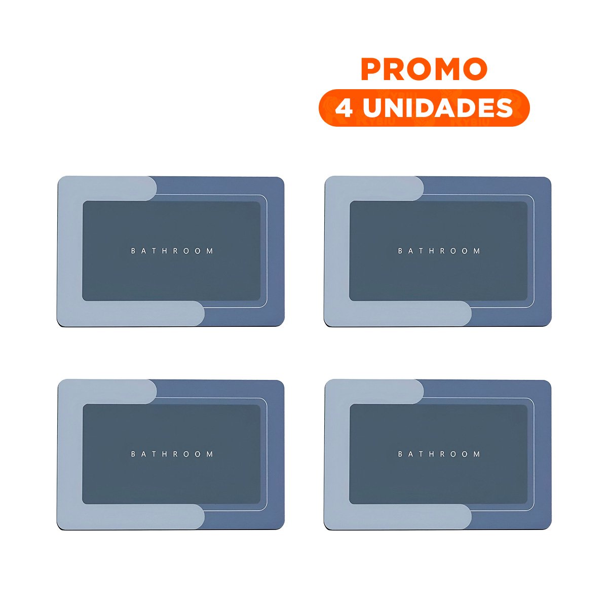PACK4 COLECCION RECTANGULAR AZUL PARA USO DIARIO EN BANO HOGAR Y+REGALO STICKER - 1