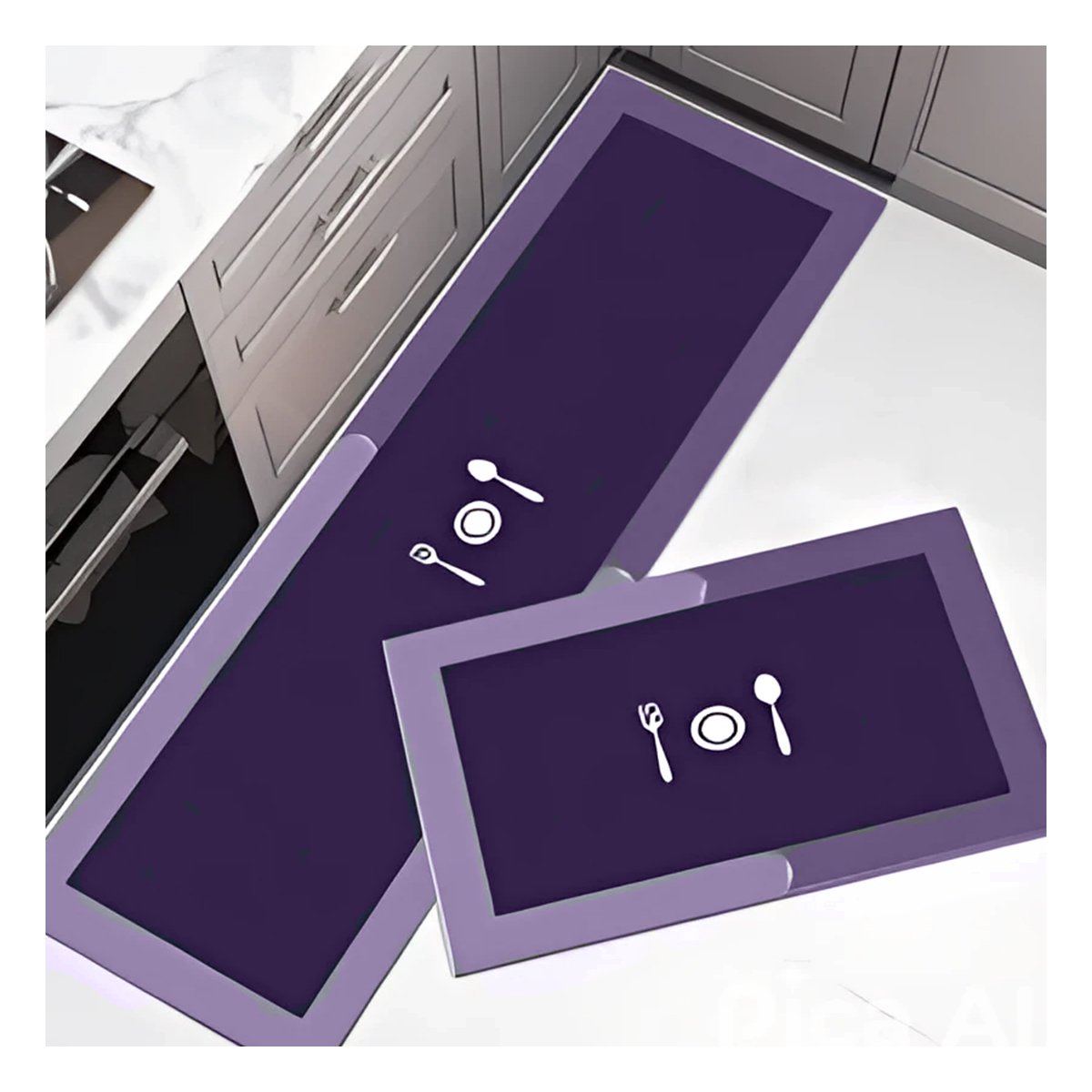 PACK4 SUPERFICIE DE PISO ANTIDESLIZANTE PARA COCINA Y USO COTIDIANO MORADO - 2