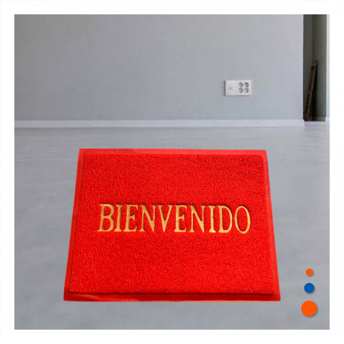 PACK4 ESTERA RECTANGULAR BIENVENIDO ROJO PARA ENTRADA PRINCIPAL Y SECUNDARIA - 3