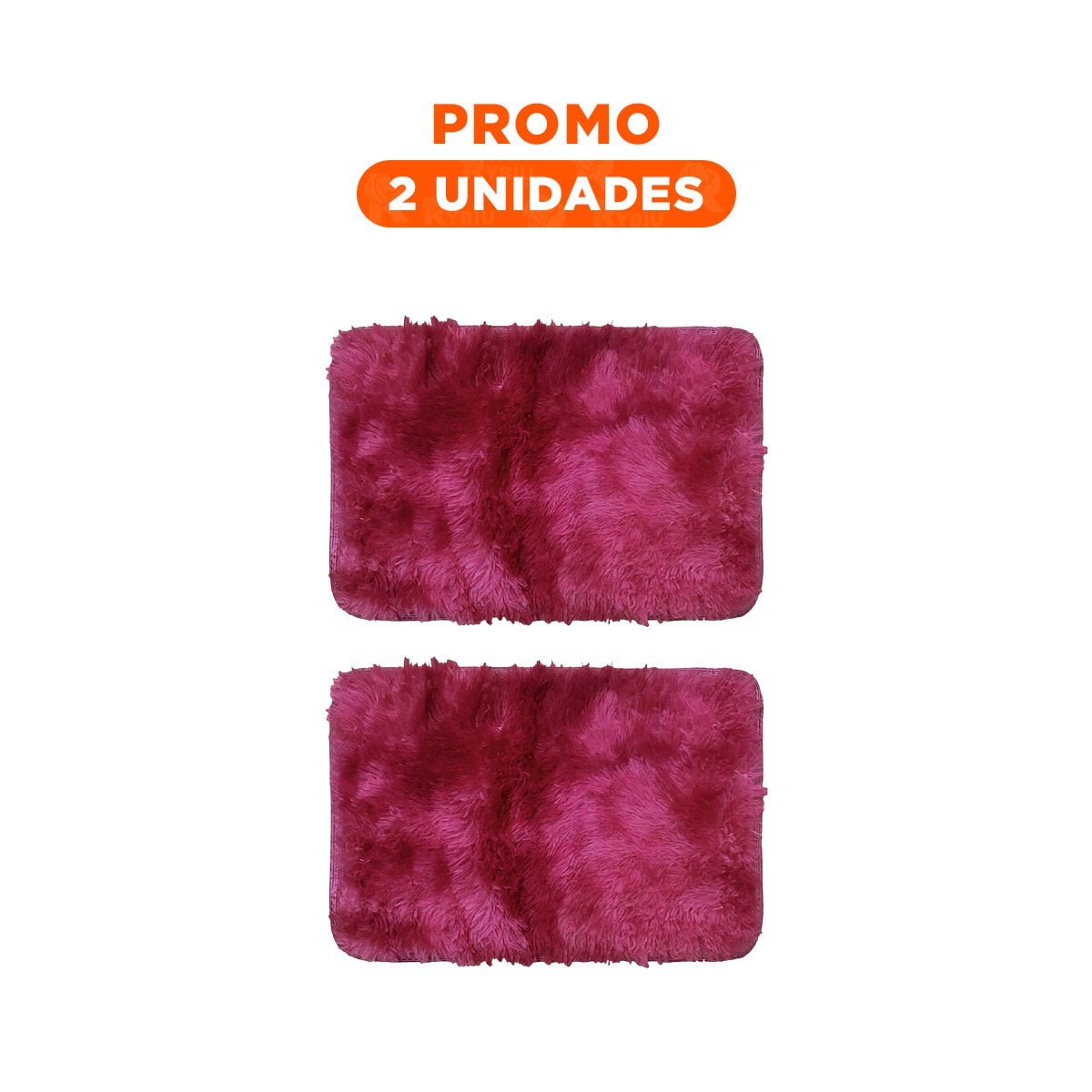 PACK2 ALFOMBRA DIMENSIONES 40X60CM CON ACABADO PELUCHE RECTANGULAR FUCSIA Y GUINDA - 1
