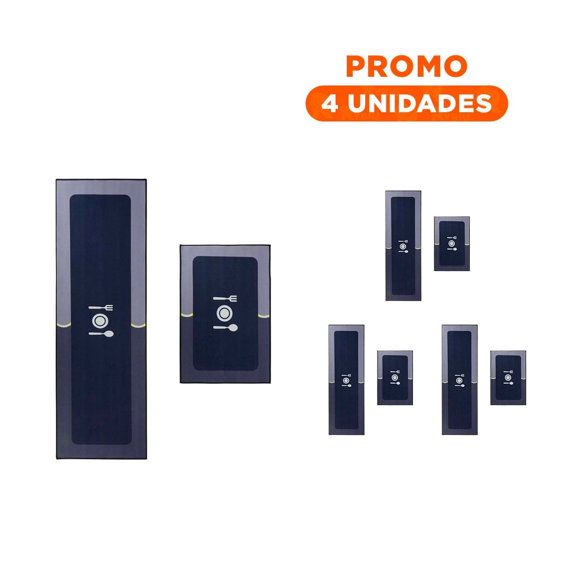 PACK4 ACCESORIO DE PISO CON FUNCION ANTIDESLIZANTE PARA COCINA AZUL Y+REGALO STICKER - 1
