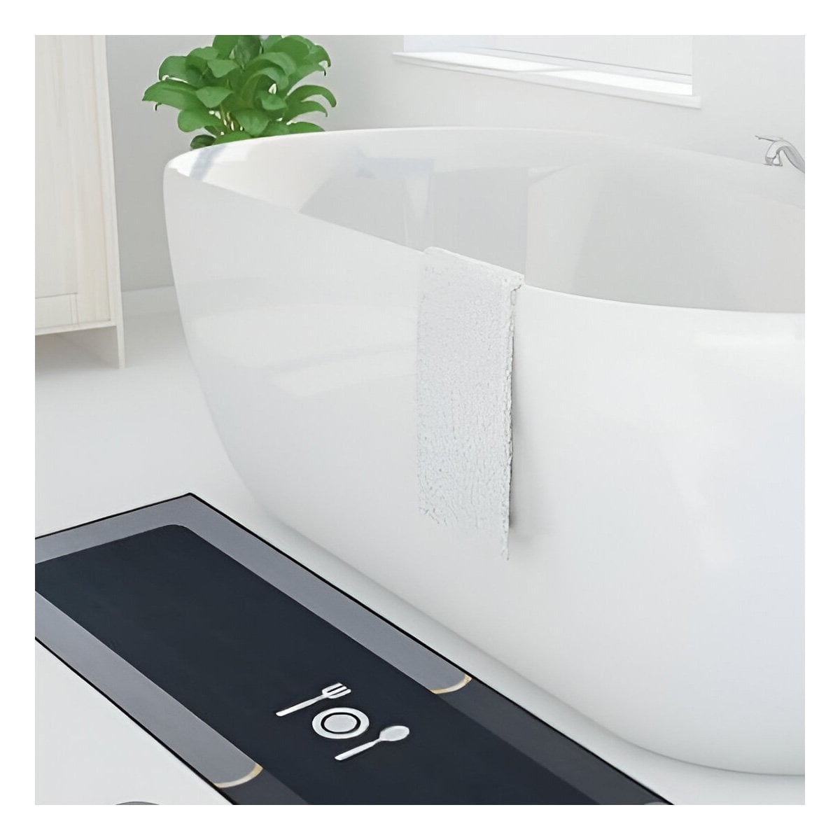 PACK4 ACCESORIO DE PISO CON FUNCION ANTIDESLIZANTE PARA COCINA AZUL Y+REGALO STICKER - 5