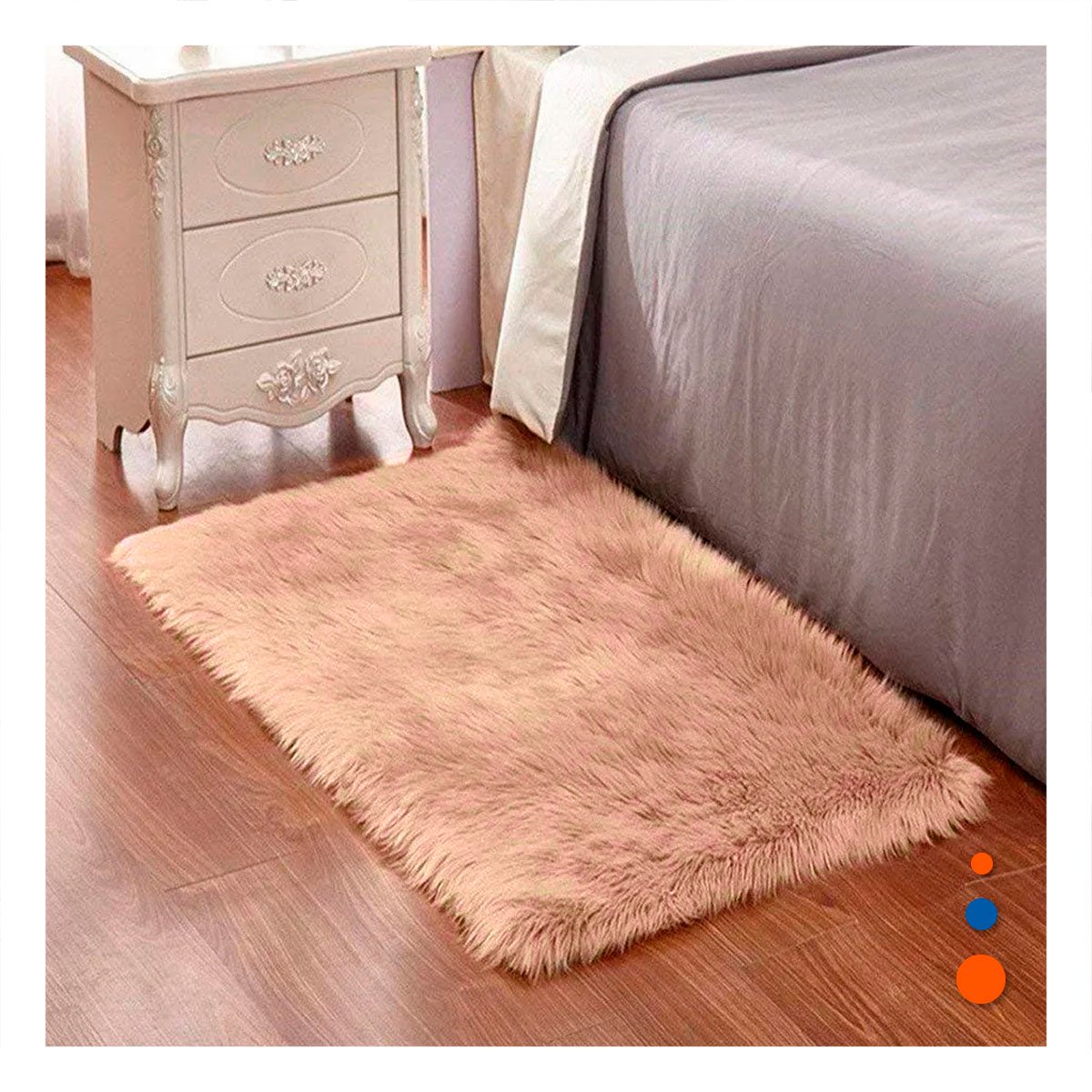 PACK4 ALFOMBRA CAMELLO Y CREMA CON TEXTURA PELUCHE RECTANGULAR 40X60CM YPAPEL REGALO - 5