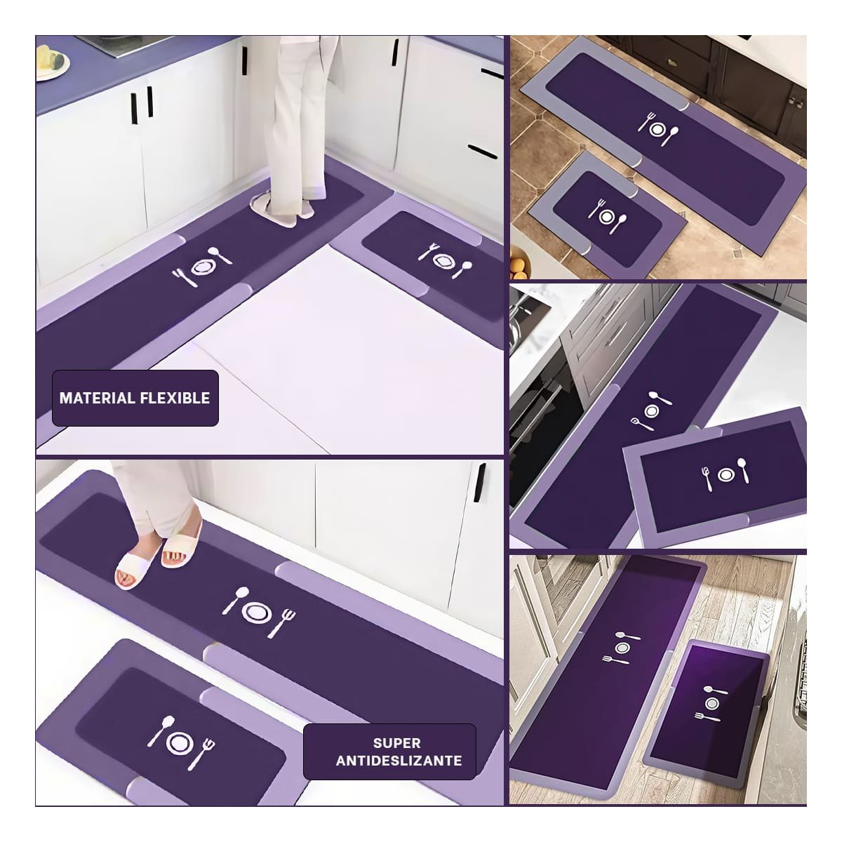 PACK6 SOLUCION ANTIDESLIZANTE DE PISO PARA COCINA Y HOGAR MORADO Y+PAPEL REGALO - 3