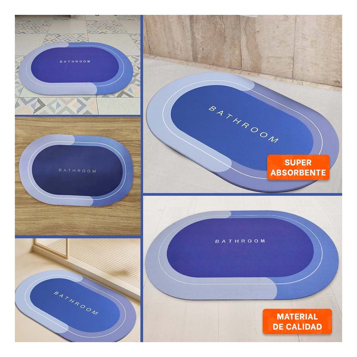 PACK6 BASE DE PISO OVALADA PARA ESPACIOS DE CASA Y HOGAR AZUL YPAPEL REGALO - 3