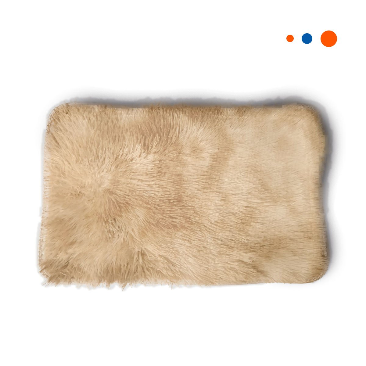PACK12 BASE RECTANGULAR CAMELLO Y CREMA TEXTURA PELUCHE 40X60CM YREGALO STICKER - 2