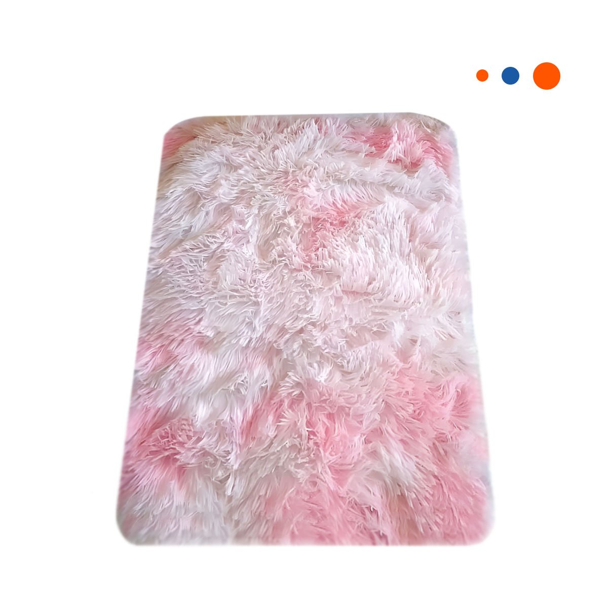 PACK4 ALFOMBRA ROSADO Y BLANCO CON TEXTURA PELUCHE RECTANGULAR 40X60CM YPAPEL REGALO - 3