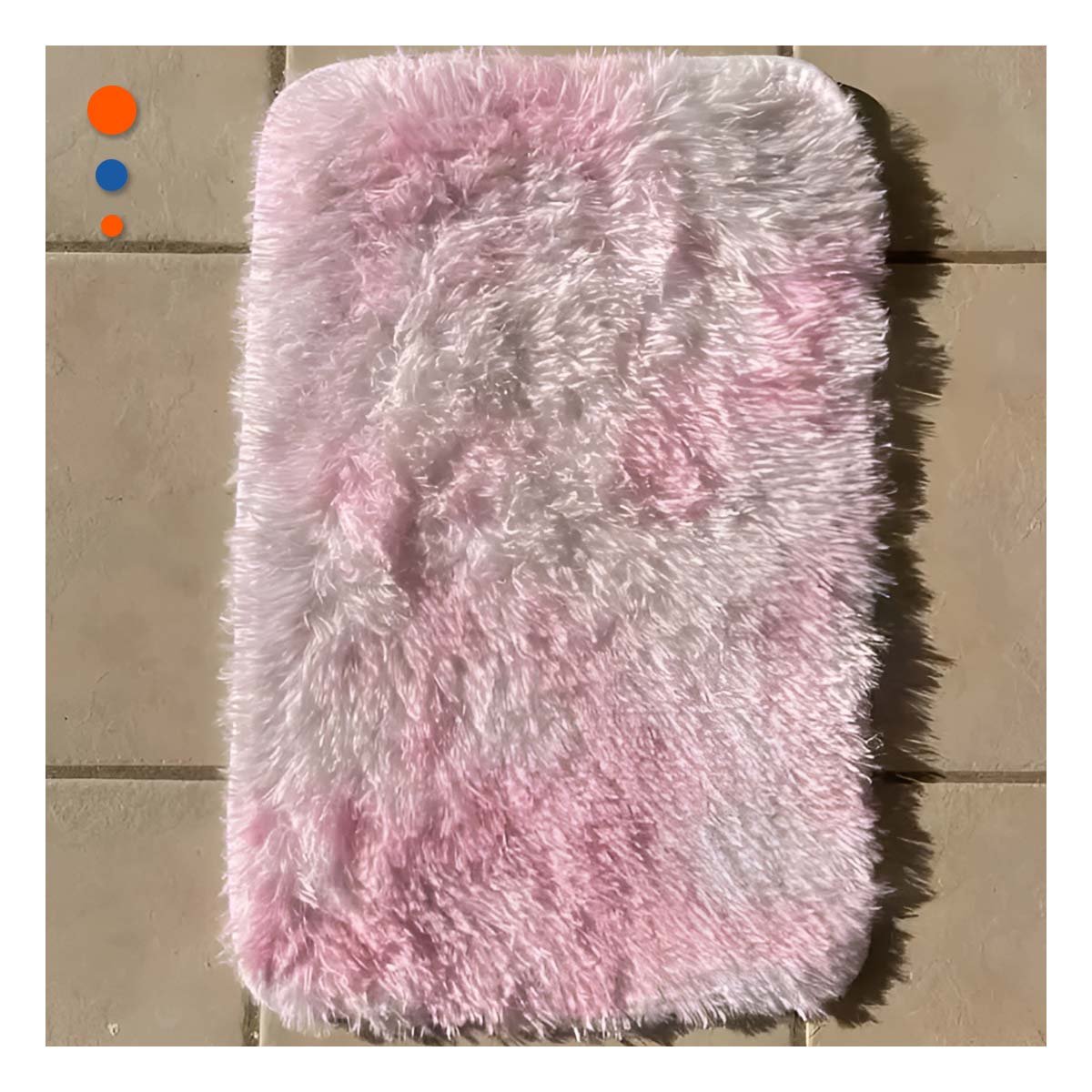 PACK4 ALFOMBRA ROSADO Y BLANCO CON TEXTURA PELUCHE RECTANGULAR 40X60CM YPAPEL REGALO - 5