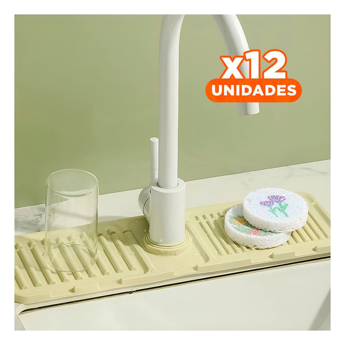 PACK12 BASE FLEXIBLE DE DRENAJE DE SILICONA CON RAYAS PLOMO PARA CASA - 1