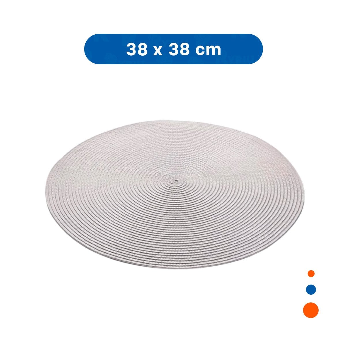 SALVAMANTEL INDIVIDUAL CIRCULAR BOHO PLOMO PARA HOGAR Y+POST IT - 4