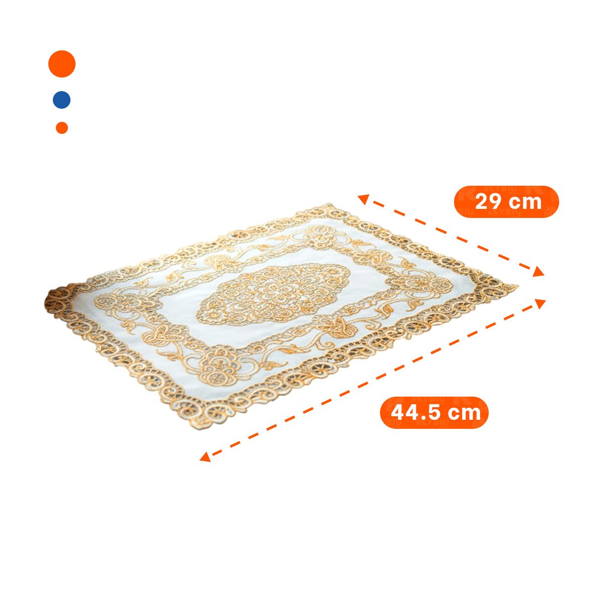 PACK4 INDIVIDUAL DORADO DECORATIVO CON MOTIVO DE FLORES PARA MESA ELEGANTE - 4