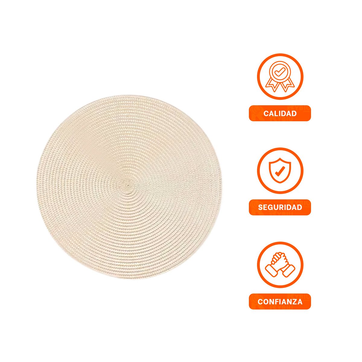 SALVAMANTEL CIRCULAR BOHO BEIGE PARA DECORACION DE MESA Y+LIGAS REGALO - 3