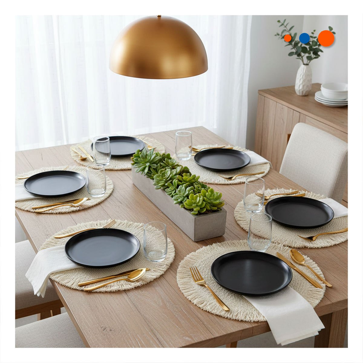 PACK4 CUBREMESAS TEJIDOS PARA MESA CON FLECOS BEIGE PENSADOS EN SET DE 6 Y+PAPEL REGALO - 2
