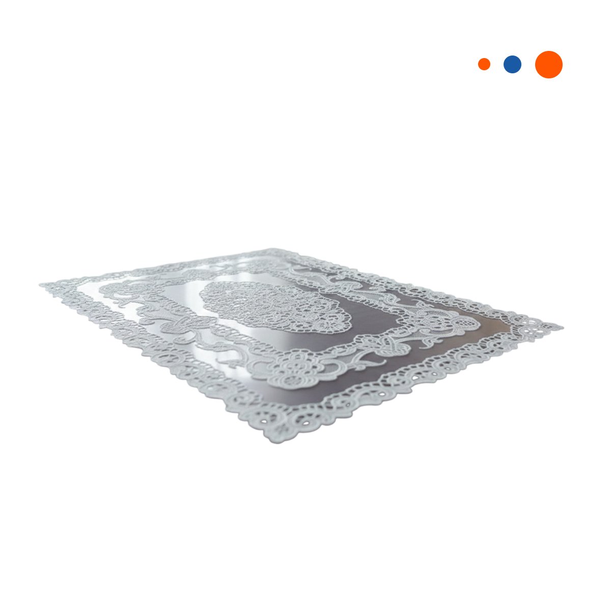 PACK4 INDIVIDUAL PLATEADO ELEGANTE CON DISEÑO FLORAL PARA HOGAR MODERNO Y+PAPEL REGALO - 3