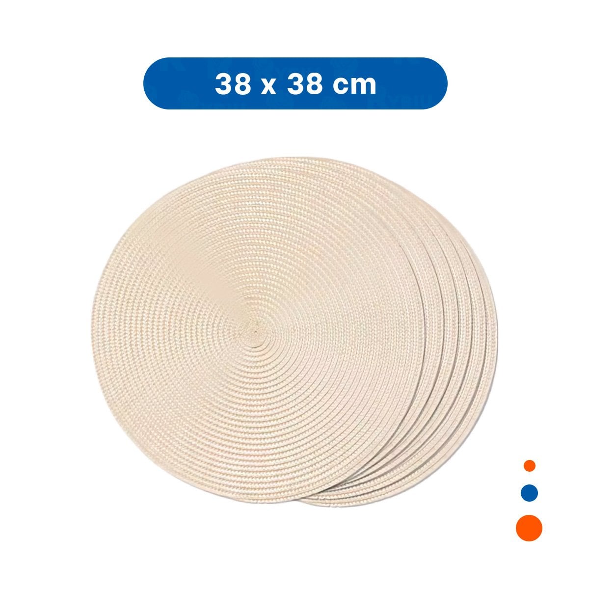 PACK2 SALVAMANTEL TEXTIL CIRCULAR BOHO BEIGE ESTILO BOHO Y+REGALO STICKER - 4