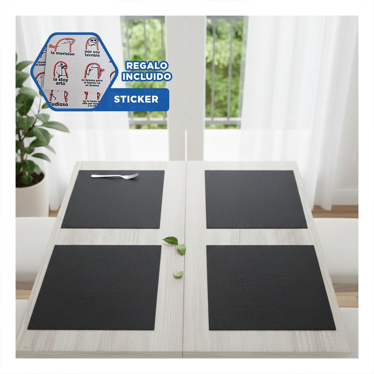 SET DE MESA RECTANGULAR 4 PIEZAS PARA CUIDADO Y ORDEN EN CASA Y+REGALO STICKER - 1