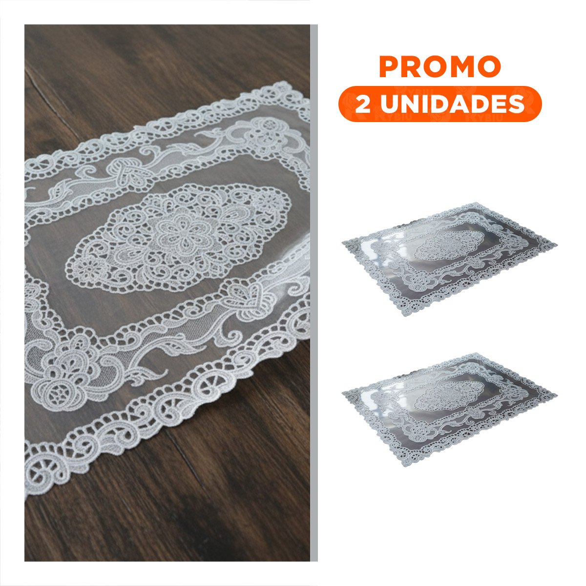 PACK2 MANTEL ELEGANTE PLATEADO CON MOTIVO FLORAL PARA CELEBRACION EN HOGAR - 1