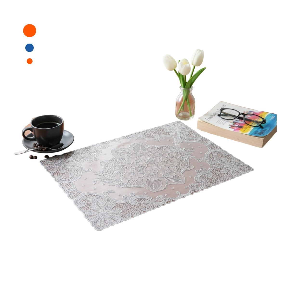 TAPETE MODERNO PLATEADO CON DISEÑO DE ENCAJE PARA CASA FESTIVA Y+PAPEL REGALO - 1