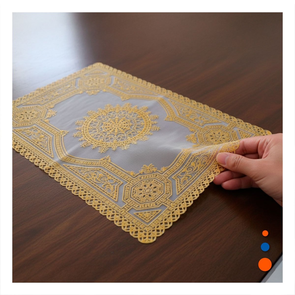 PACK4 INDIVIDUAL DORADO MODERNO CON ENCAJE MANDALA PARA CELEBRACIÓN Y+REGALO STICKER - 3