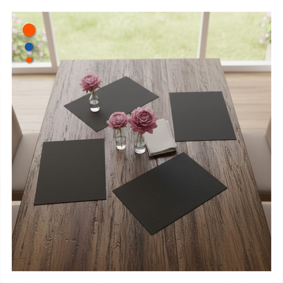 ACCESORIOS DE MESA RECTANGULAR 4 PIEZAS PARA DECORACION FUNCIONAL EN HOGAR - 1