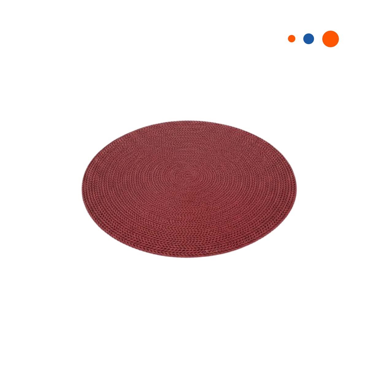 MANTEL INDIVIDUAL CIRCULAR CON TEXTURA MINI OJITAS EN COLOR ROJO Y+REGALO STICKER - 3