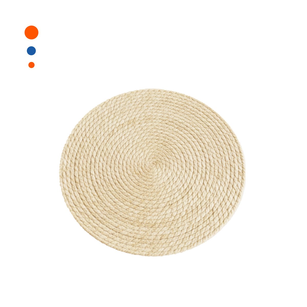 DISENO 6 PLATOS REDONDOS TEJIDOS CAQUI 38CM ELEGANCIA Y ESTILO EN HOGAR Y+PAPEL REGALO - 1