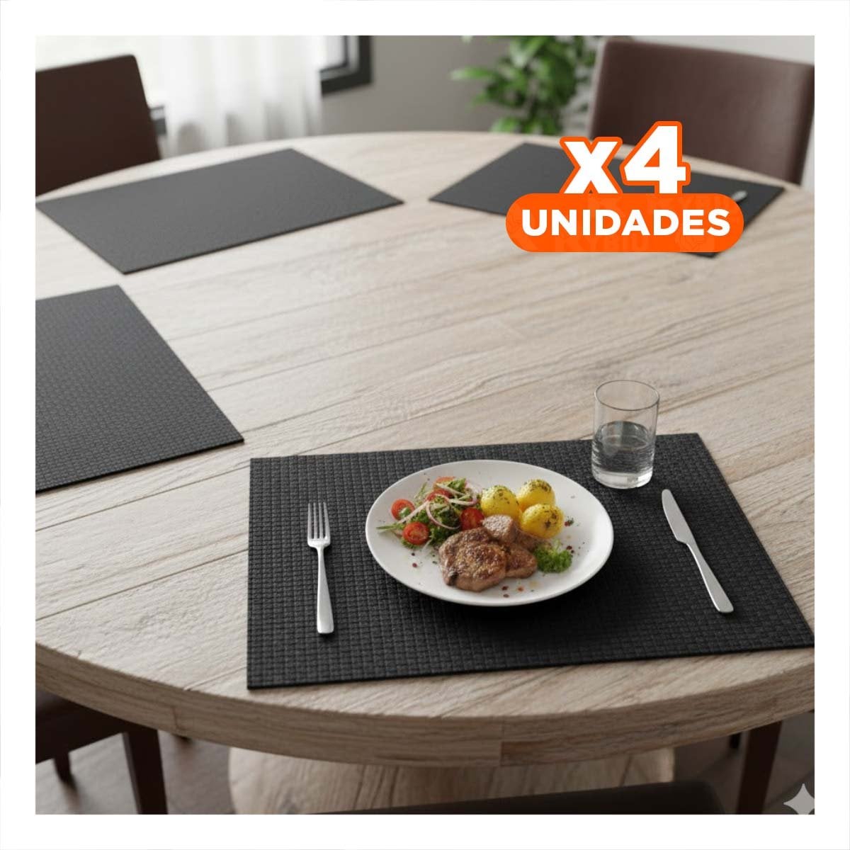 PACK4 COMPLEMENTO DECORATIVO DE MESA RECTANGULAR 4 PIEZAS PARA CASA - 1