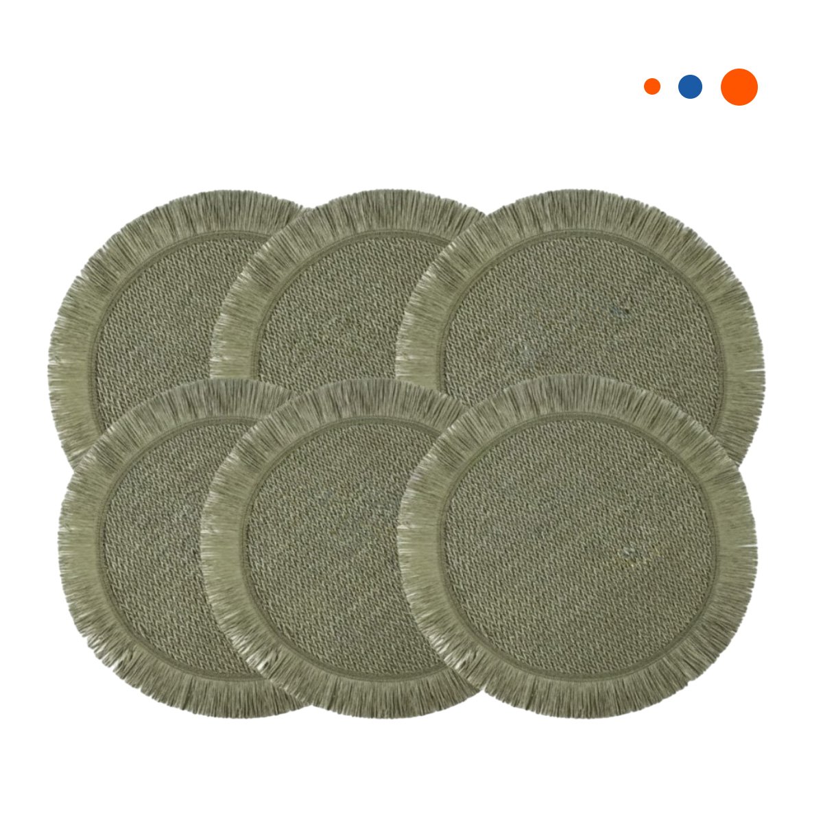 PACK4 CUBREMESAS TEJIDOS PARA MESA CON FLECOS VERDE PENSADOS EN SET DE 6 Y+PAPEL REGALO - 3