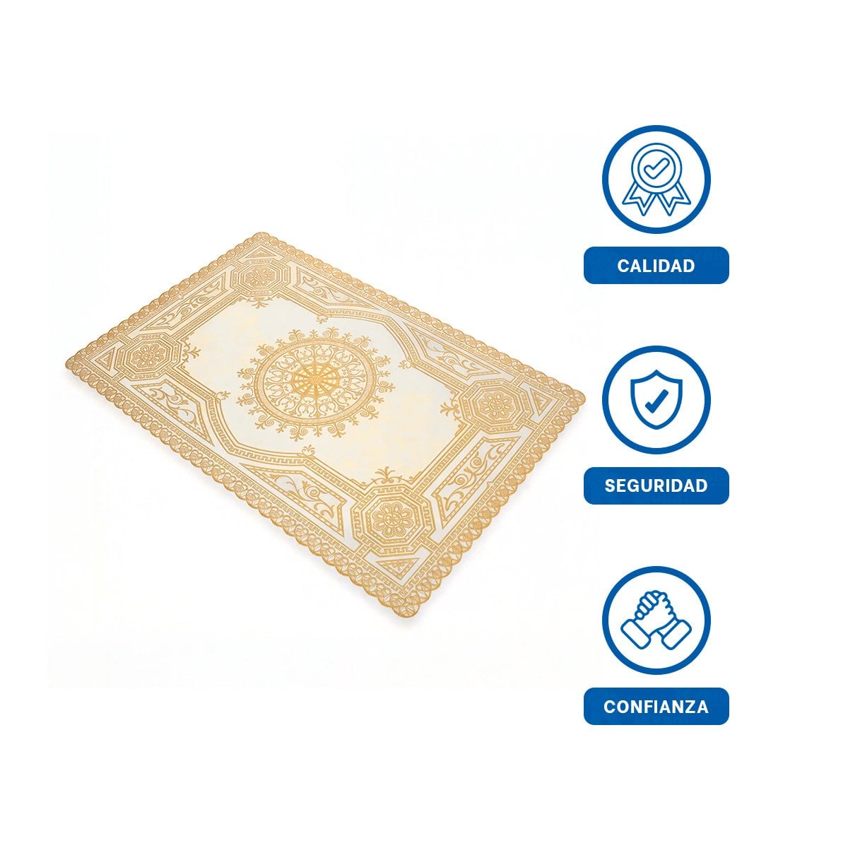 PACK6 CUBIERTA DORADA DECORATIVA CON MANDALA PARA MESA DE CELEBRACIÓN Y+REGALO STICKER - 2