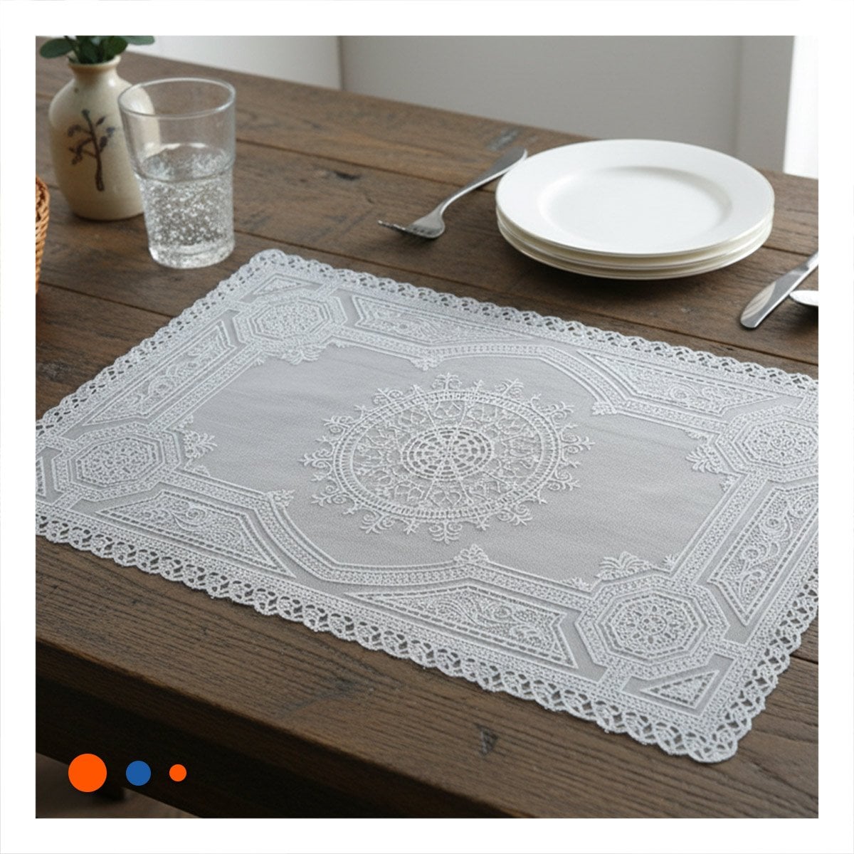 TAPETE SOFISTICADO PLATEADO CON MANDALA PARA MESA NAVIDENA Y+REGALO STICKER - 2