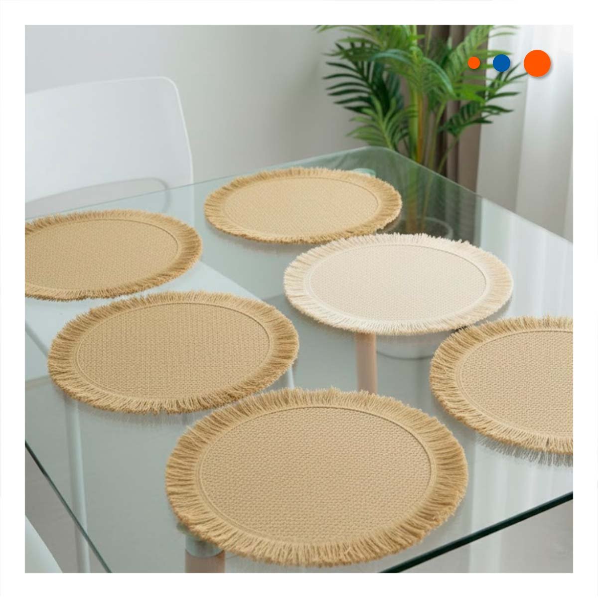 PACK6 ACCESORIOS PARA MESA DE TEJIDO CIRCULAR FLECOS CAQUI EN SET DE 6 Y+REGALO STICKER - 5